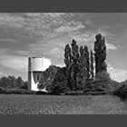 black and white photo of Water tower at Great Gransden