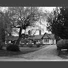 black and white photo of alms houses in Little Gransden
