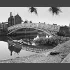 black and white photo of Chinese Bridge at Godmanchester