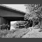 black and white photo of A14 Bridge at Huntingdon