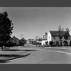 black and white photo of School Lane Cambourne