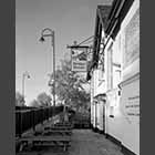 black and white photo of the Bridge House Hotel in St Neots