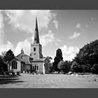 black and white photo of Church of St Pandioia and John the Baptist Eltisley