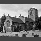 black and white photo of St Andrew's Church Caxton