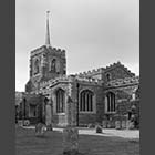 black and white photo of St Mary's Church Gamlingay