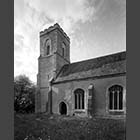 black and white photo of the Church of St James the Great Hatley St George