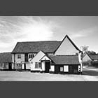 black and white photo of The Chequers Pub/Restaurant in Eynesbury