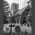 black and white photo of Church of St Michael and All Angels Caldecote