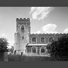 black and white photo of St Mary’s Church Comberton